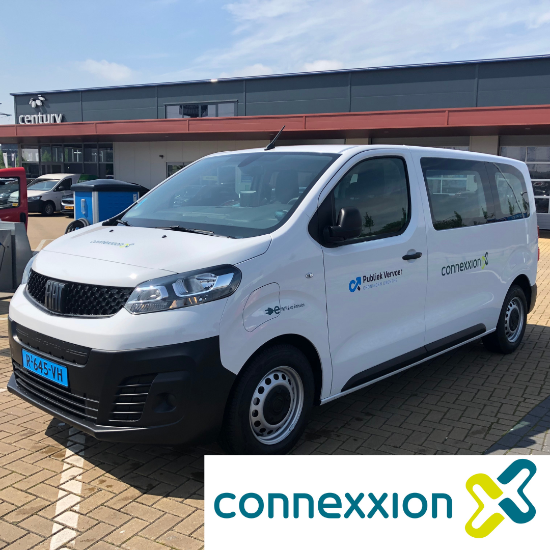 100% elektrische FIAT SCUDO / ULYSSE (75KWH) taxi op de stand van Connexxion